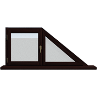 Деревянное окно – трапеция из лиственницы Модель 117 Палисандр